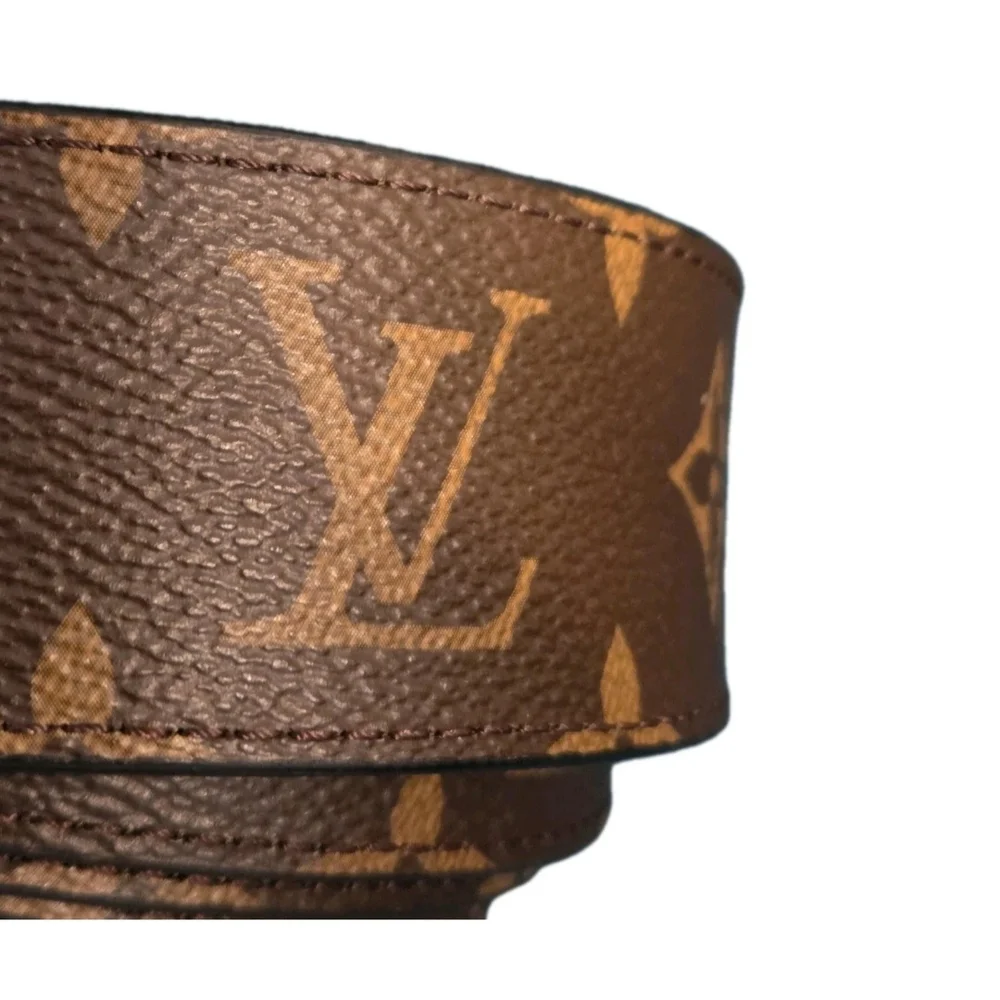 Louis Vuitton Reversible Brown/ Black (Unisex) Monogram LV Logo Belt Size 95/38 - Picture 7 of 8